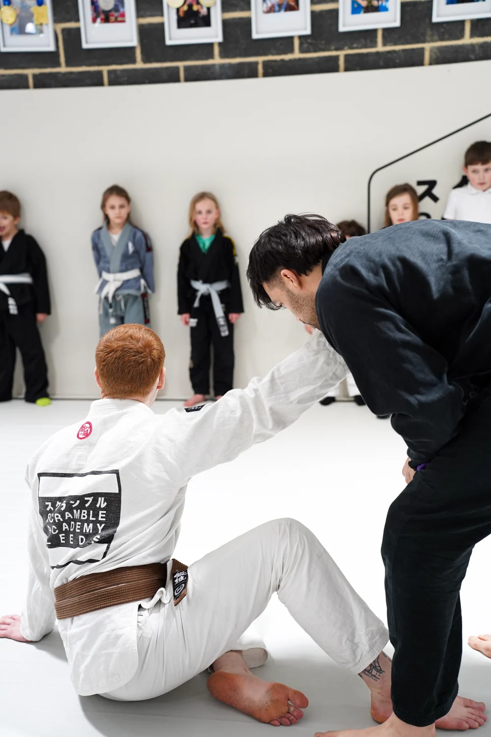 A Jiu-Jitsu demonstration during a children’s class at Scramble Academy Leeds