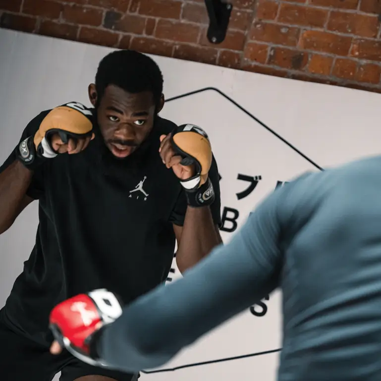 A member practising striking at Scramble Academy Leeds